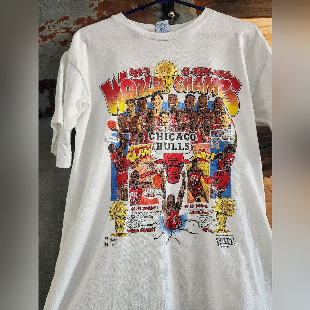 Vintage Chicago Bulls 1993 World Champs White T-Shirt